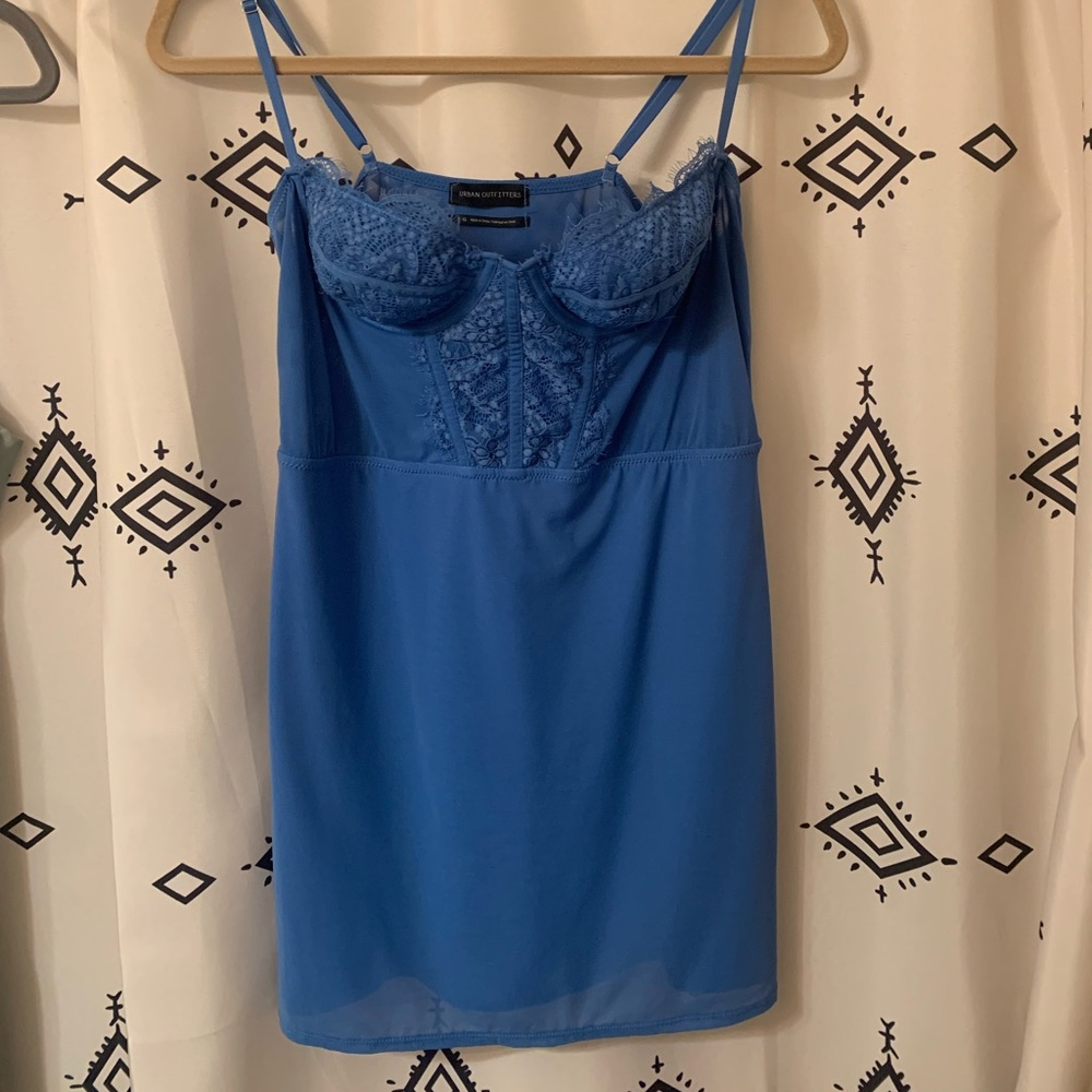 UO Blue Lace Mini-Dress Size L